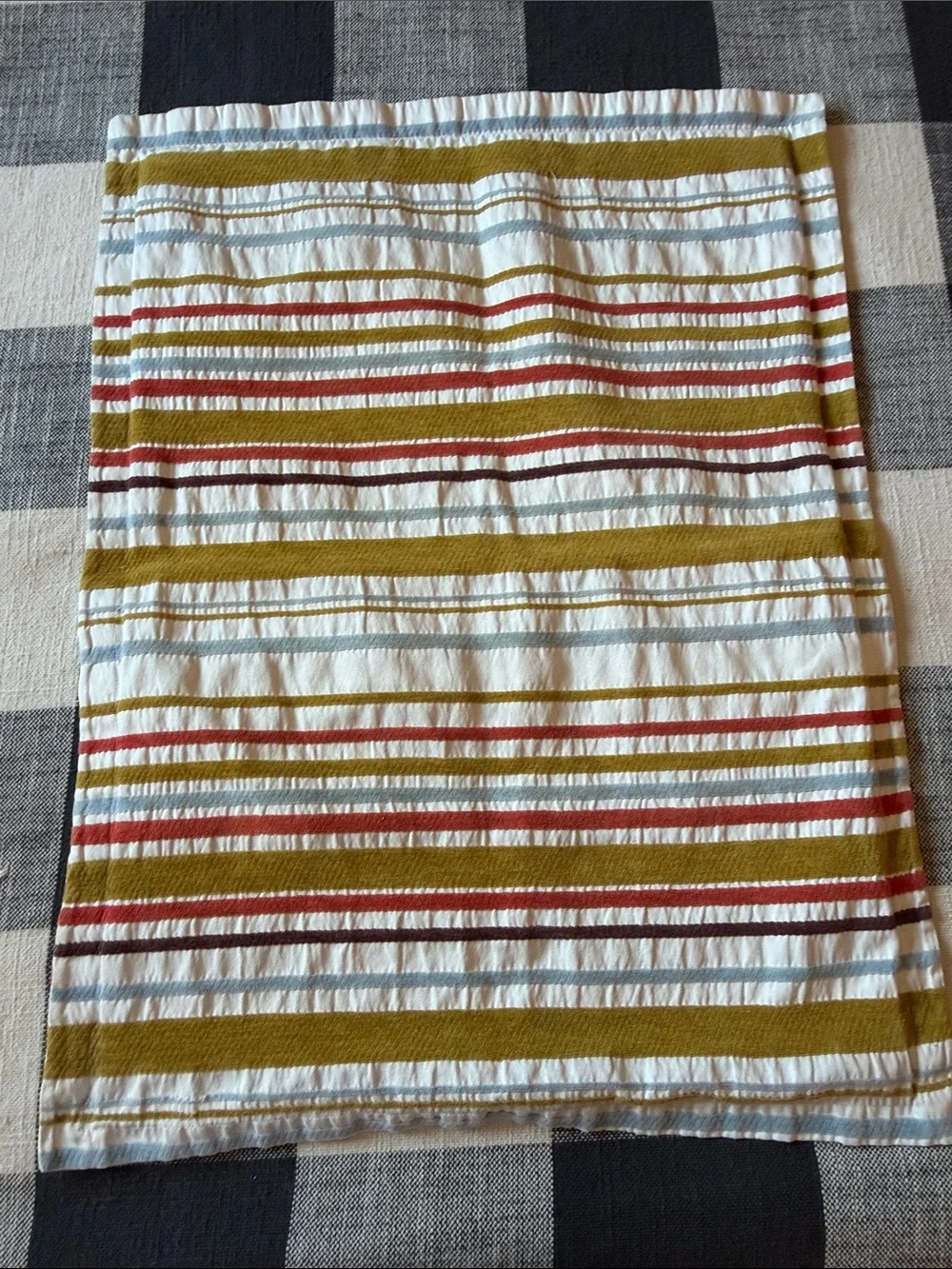 Crate&Barrel Striped Pillow Shams in White, Olive, Red, Blue